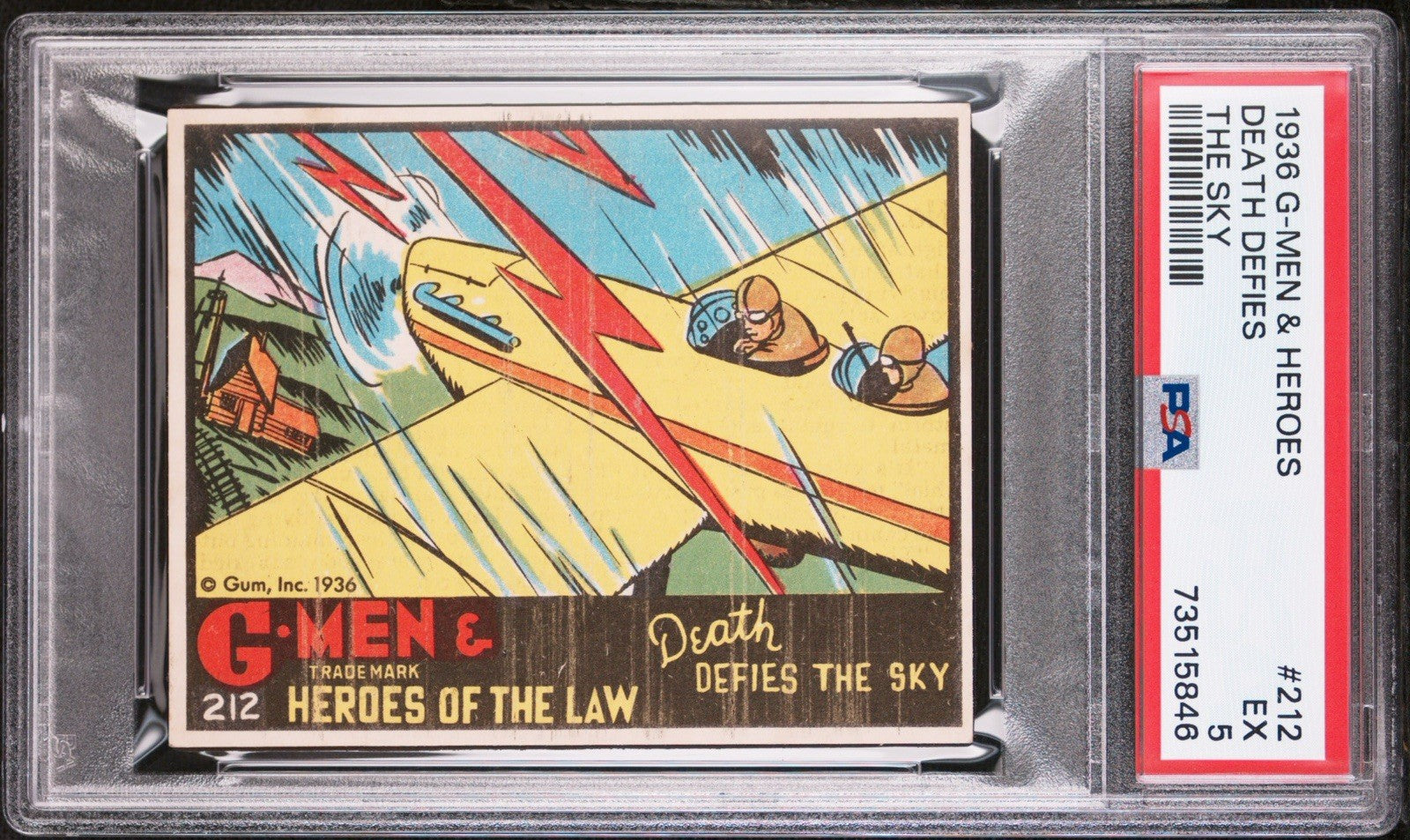 1936 Gum G Men & Heroes of the Law Gum #212 Death Defies the Sky (PSA 5 EX)0