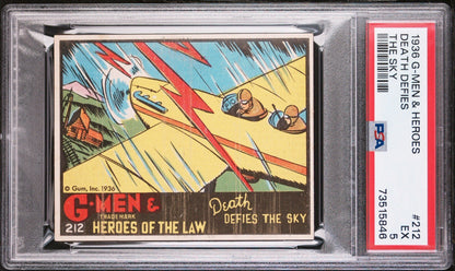 1936 Gum G Men & Heroes of the Law Gum #212 Death Defies the Sky (PSA 5 EX)0