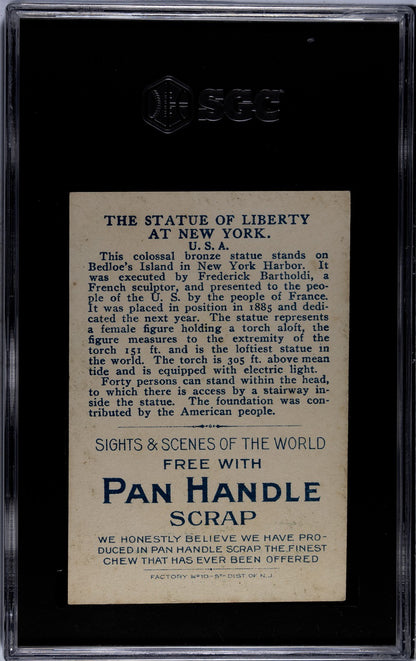 1911 Pan Handle T99 Sights & Scenes of the World STATUE OF LIBERTY (PSA 4 VG/EX)1