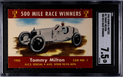 1954 Stark & Wetzel Card 500 Mile Race Winners #1 Tommy Milton (SGC 7.5 NM+)0