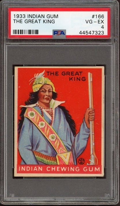 1933 Goudey Indian Gum (Series of 264) #166 The Great King (PSA 4 VG/EX)