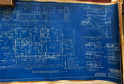 1955 Garlinghouse Service Plans #6375 6 Pgs. Blueprints Modern MidCentury Home6
