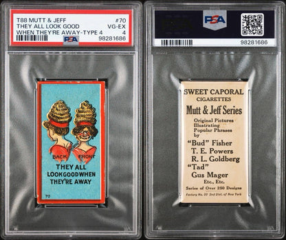 1906 T88 Sweet Caporal Mutt & Jeff Type 4 #70 "When They're Away" (PSA 4 VG/EX)3