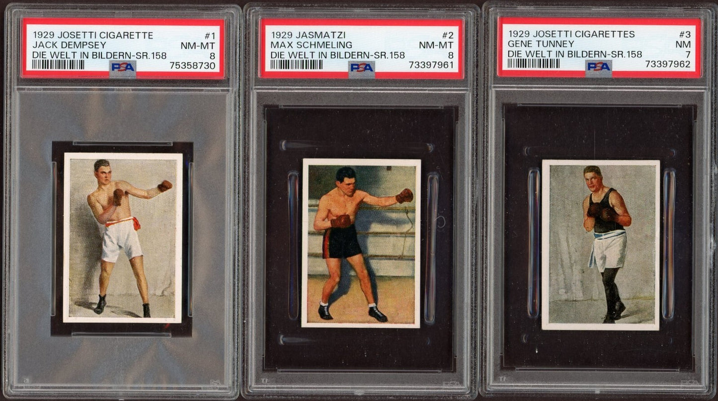 SET #1-#3 Josetti &Jasmatzi Jack Dempsey PSA 8 Highest Max Schmeling Gene Tunney0