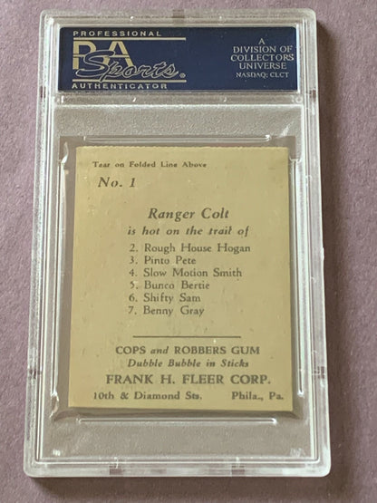 Cops & Robbers 1935 R36 Fleer RANGER COLT Red (PSA 5 EX) Scarce #1 Card!1
