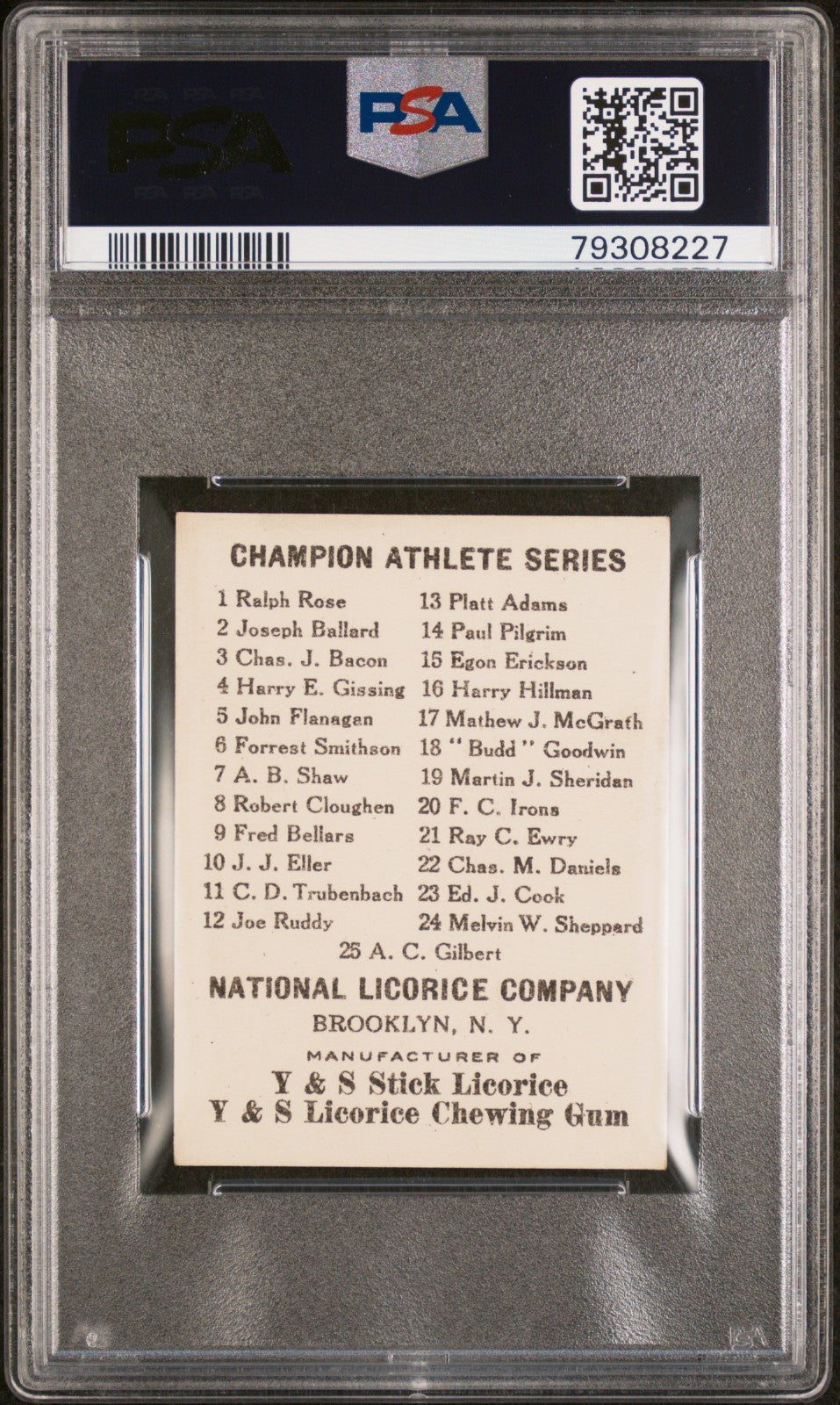 1910 National Licorice E229 Champion Athletes (PSA 5.5 EX+) #1 Ralph Rose1