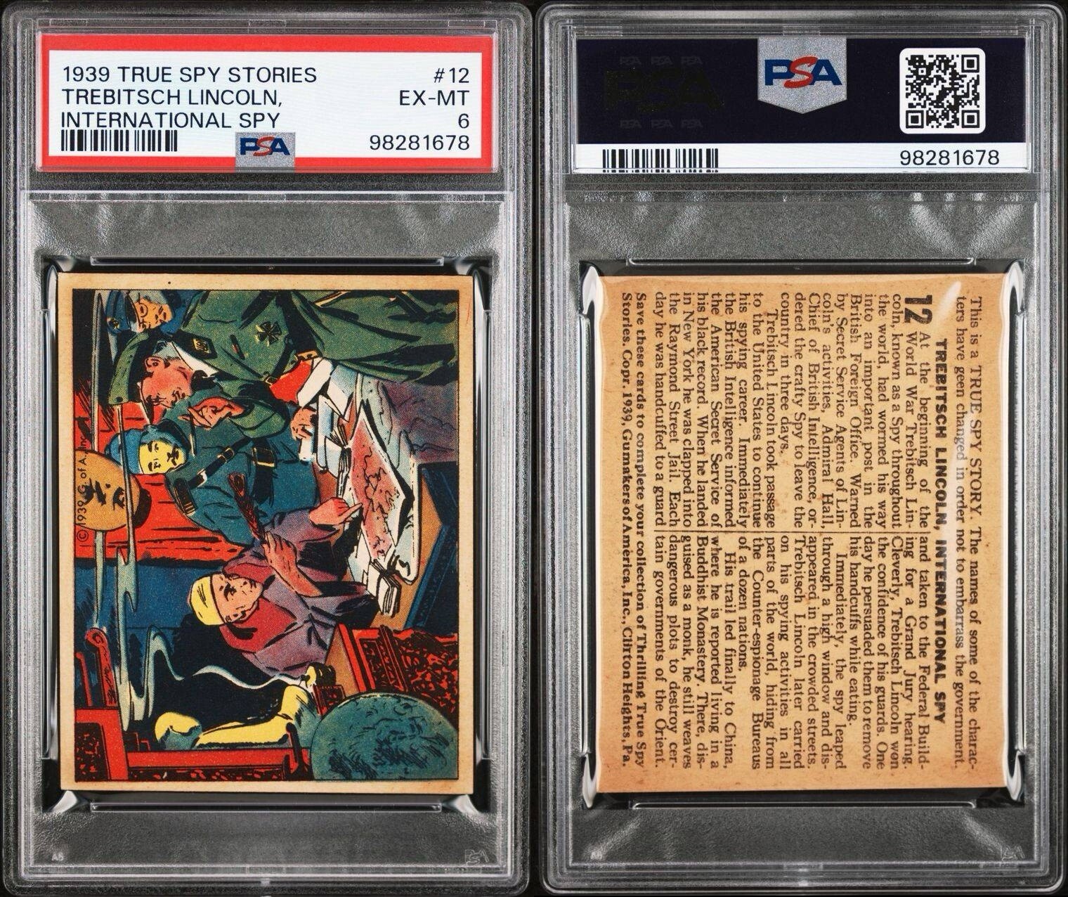 1939 R156 Gumakers True Spy Stories #12 (PSA 6 EX/MT) Trebitsch Lincoln2