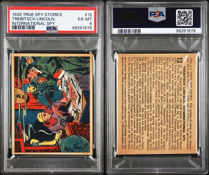 1939 R156 Gumakers True Spy Stories #12 (PSA 6 EX/MT) Trebitsch Lincoln2