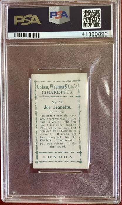 1912 COHEN WEENEN #14 Joe Jeanette (PSA 4 VG/EX) GREEN BACK Boxing1