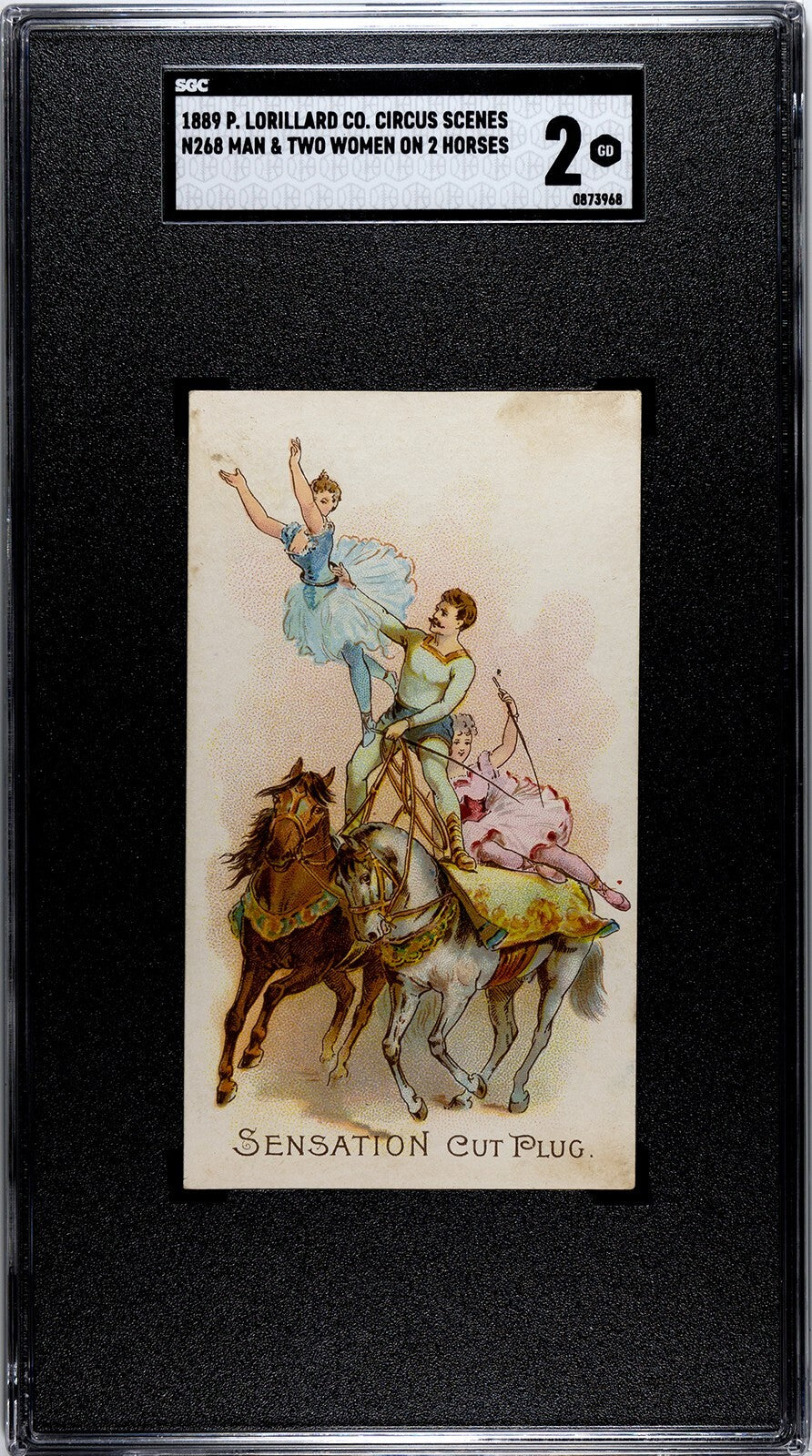 1891 N268 Circus Scenes "Man & Two Women Balancing on 2 Horses" (SGC 2 Gd)0