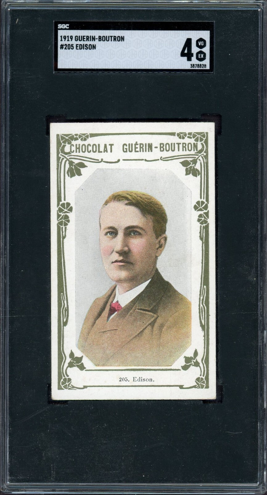 1919 GuerinBoutron Chocolates #55 President THOMAS EDISON Card (SGC 4 VG/EX)0