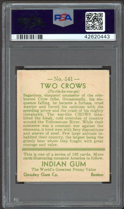1933 Goudey INDIAN GUM (Series of 192) #141 Two Crows (PSA 5.5 EX)