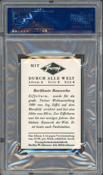 1933 Trumpf Chocolate Famous Buildings EIFFEL TOWER (PSA 6 EX/MT) High Grade1