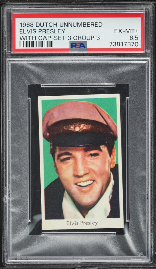 1968 Dutch Gum Unnumbered Set 3 Elvis Presley w/ Cap PSA 6.5 EX/MT+ Low Pop 1/10