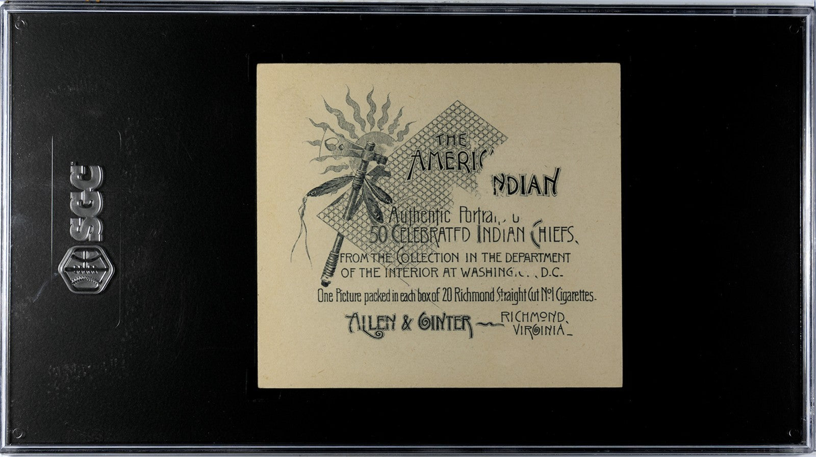 1888 Allen & Ginter N36 Celebrated American Indian Chiefs (SGC 1.5) Rushing Bear1