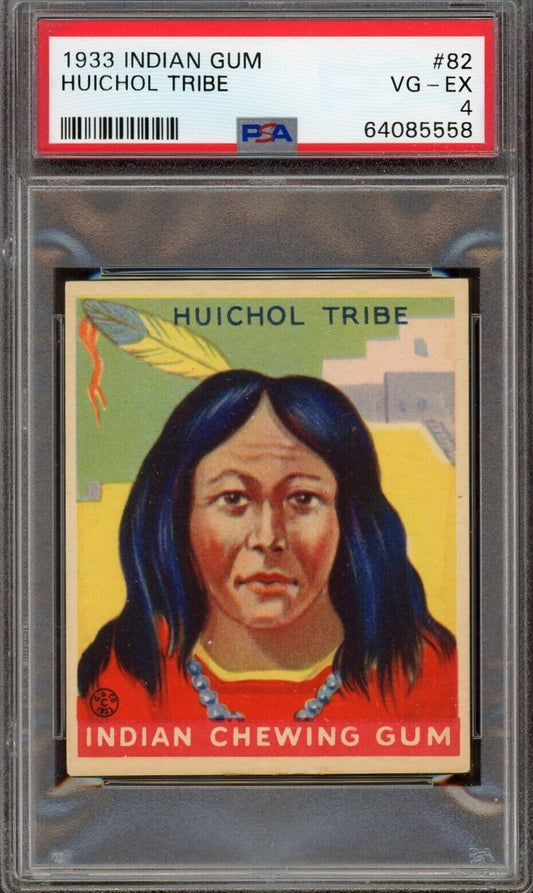 1933 Goudey INDIAN GUM (Series of 216) #82 Huichol Tribe (PSA 4 VG/EX)