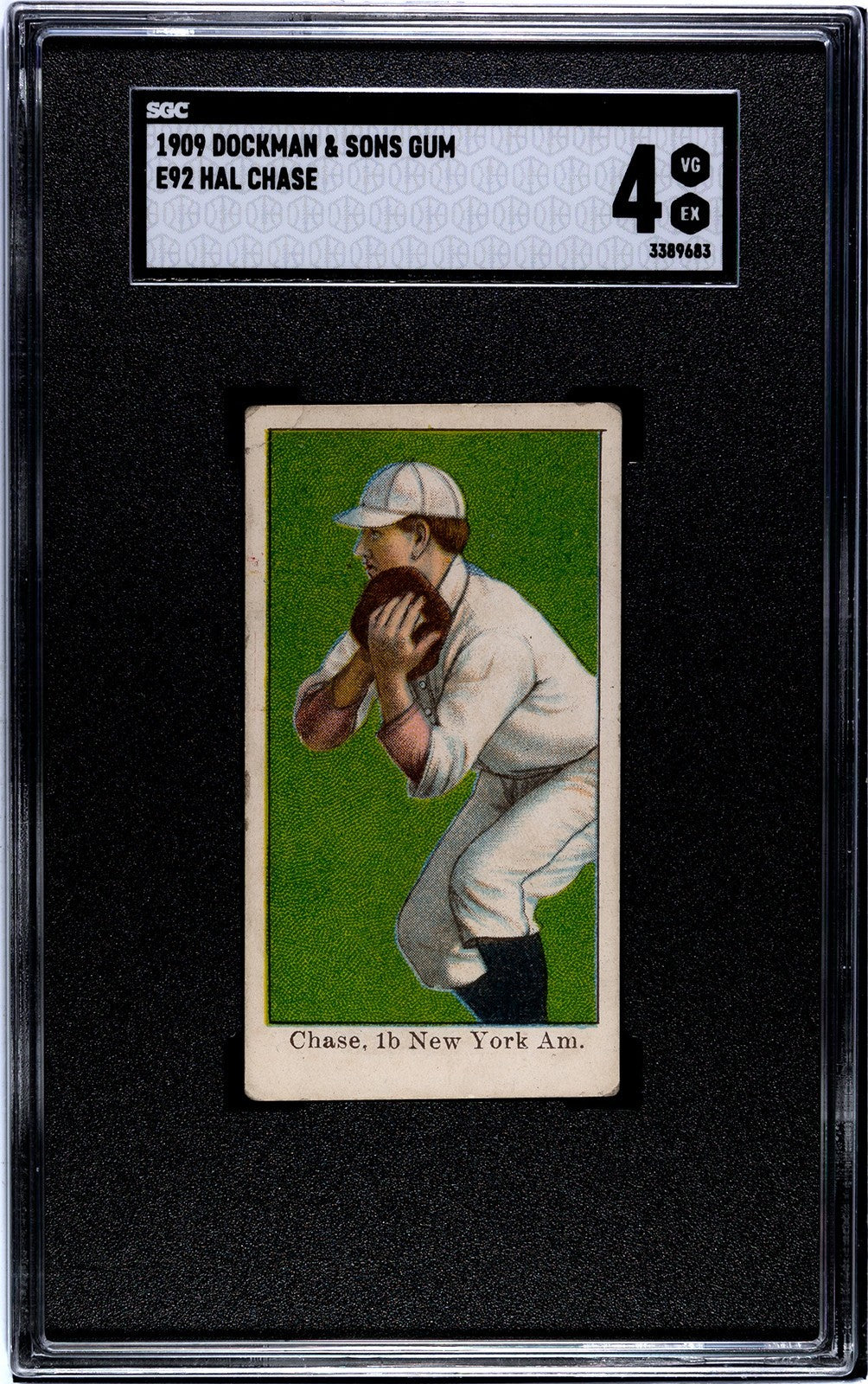 1909 E92 Dockman & Sons Hal Chase (SGC 4 VG/EX) New York0