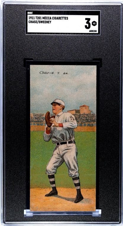 1911 T201 MECCA Hal Chase/Sweeney (SGC 3 VG) New York Amer. HOF0