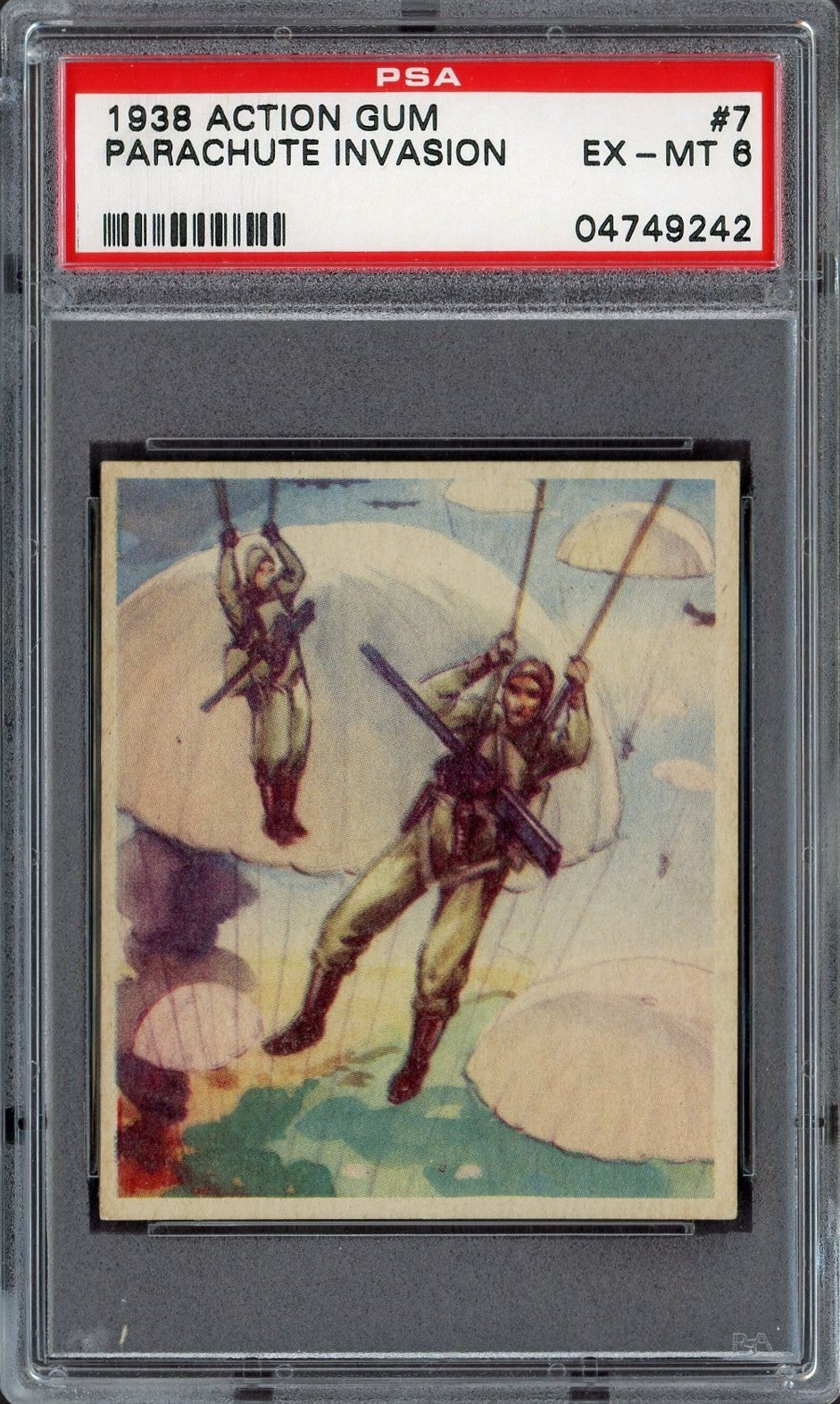 1938 Action Gum Set-Break #7 Parachute Invasion (PSA 6 EX/MT)0