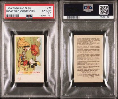 1936 Topolino Elah MICKEY MOUSE Card #78 (PSA 6.5 EX/mt+) Early Disney2