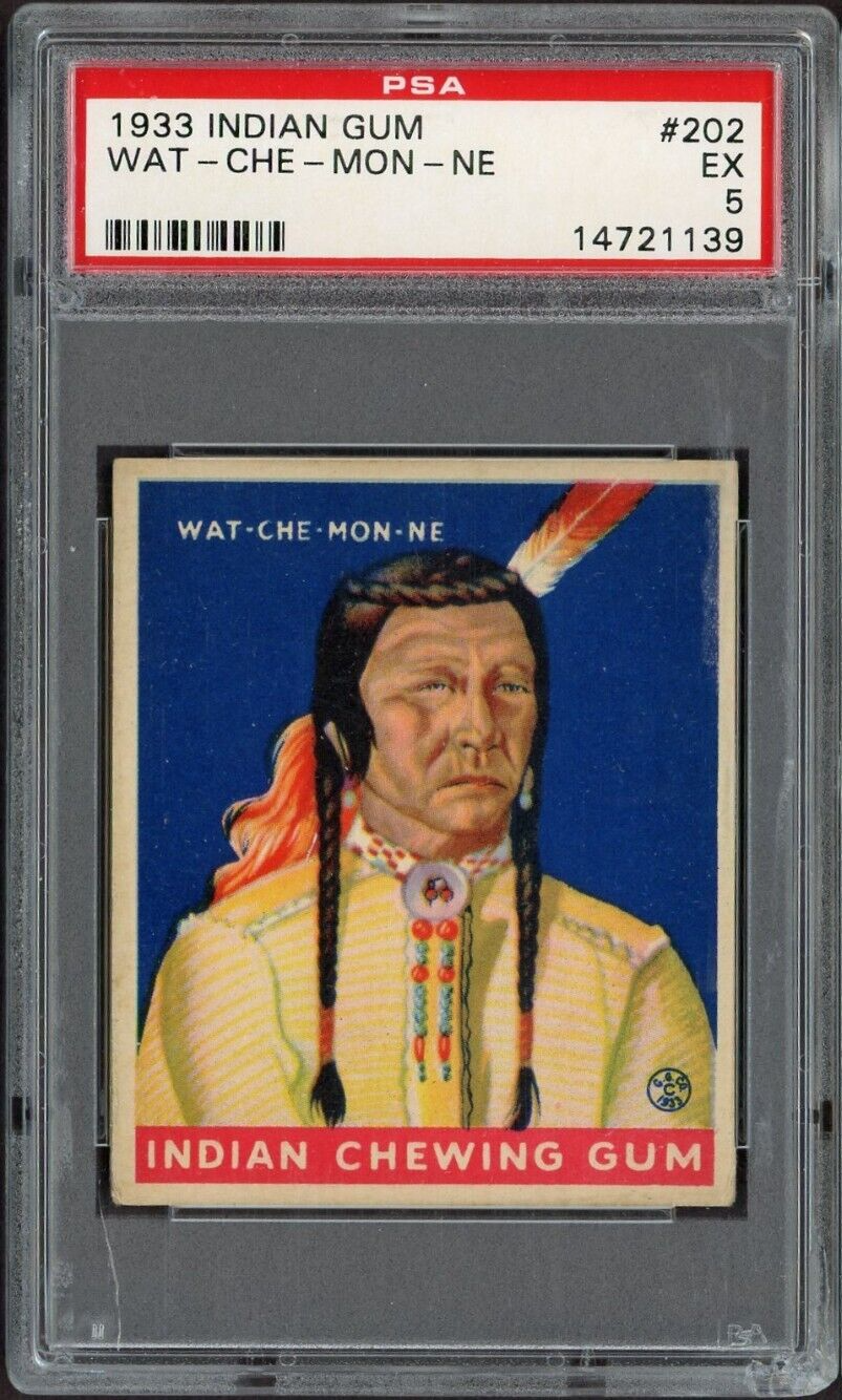 1933 Goudey Indian Gum (Series of 48) #202 Wat Che Mon Ne (PSA 5 EX)0