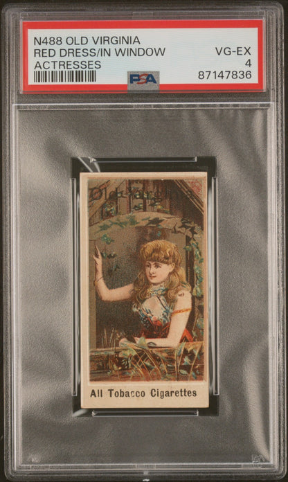 1888 Old Virginia N488 Red Dress in Window (PSA 4 VG/EX) All Tobacco Cigarettes0