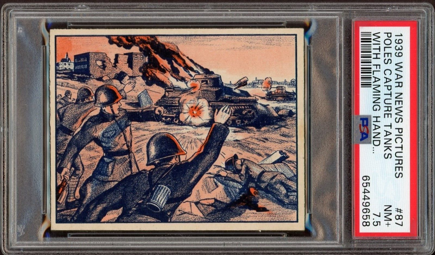 1939 War News Pictures #87 Poles Capture Tanks Flaming Hand Grenades PSA 7.5 NM+0