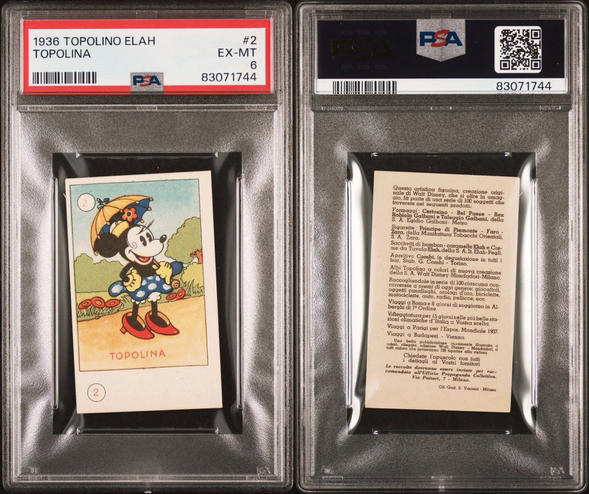 1936 Topolino Elah MICKEY MOUSE Card (PSA 6 EX/MT) KEY #2 MINNIE Highest Graded2