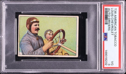 1911 Hassan American Tobacco T36 Auto Drivers RARE LOUIS CHEVROLET! (PSA 3 VG)0