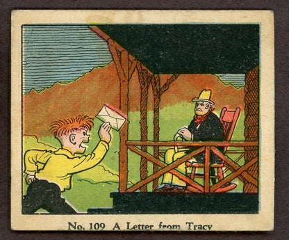 1937 Dick Tracy Caramels Card #109 A Letter From Tracy (Tough High Number)0