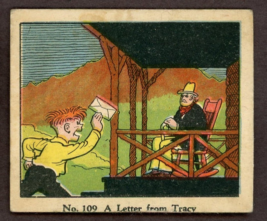 1937 Dick Tracy Caramels Card #109 A Letter From Tracy (Tough High Number)0