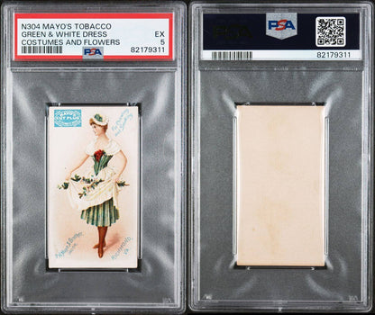 1890 N304 Mayo's Tobacco Costumes & Flowers (PSA 5 EX) Green/White Dress 1/1 hi2
