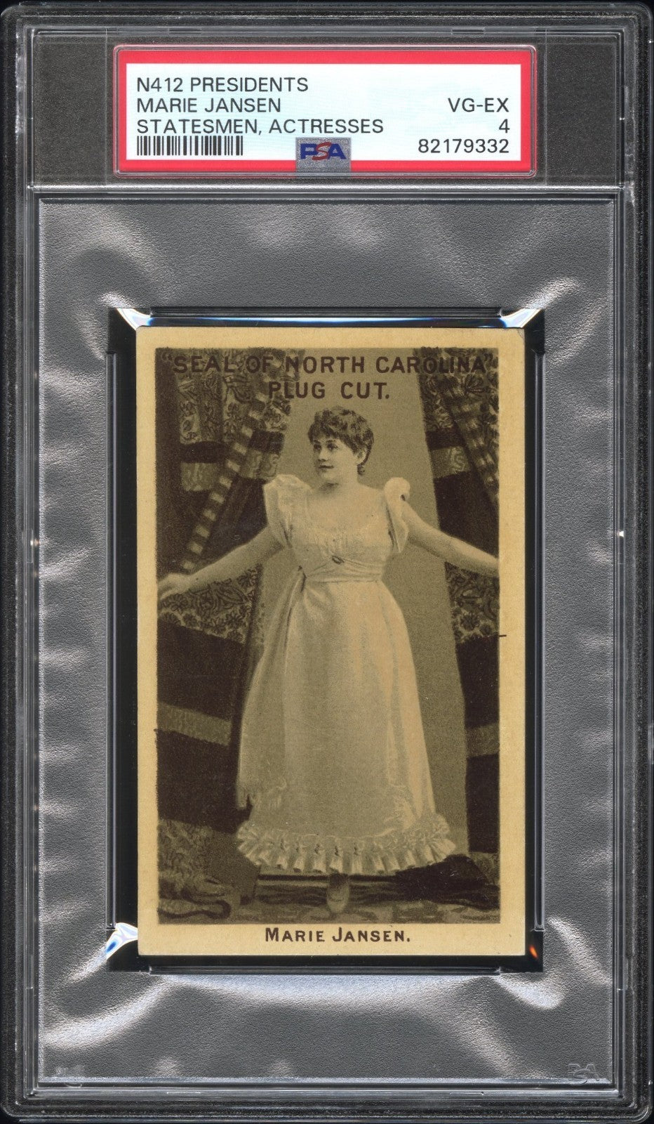 1888 Marburg Bros N412 Presidents Statesmen Actresses (PSA 4 VG/EX) Marie Jansen0