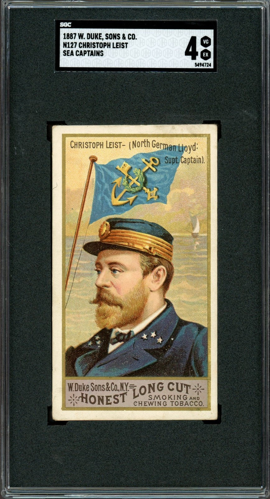 1887 Duke & Sons N127 Sea Captains Christoph Leist (SGC 4 VG/EX) Honest Long Cut0