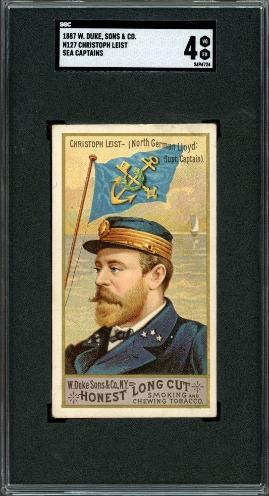 1887 Duke & Sons N127 Sea Captains Christoph Leist (SGC 4 VG/EX) Honest Long Cut0