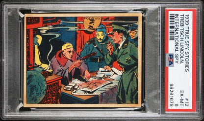 1939 R156 Gumakers True Spy Stories #12 (PSA 6 EX/MT) Trebitsch Lincoln0
