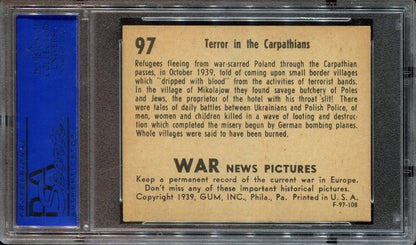 1939 WAR NEWS PICTURES #97 Terror in the Carpathians (PSA 8 NM/MT)1