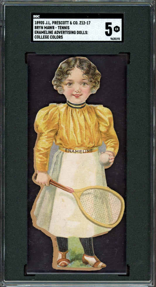 1890 Z12 J.L. Prescott & Co Enameline COLLEGE COLORS Bryn Mawr (SGC 5 EX) Tennis0