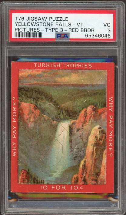 1910 T76 Turkish Trophy Cigarettes (PSA 3 VG) Yellowstone Falls Vermont0