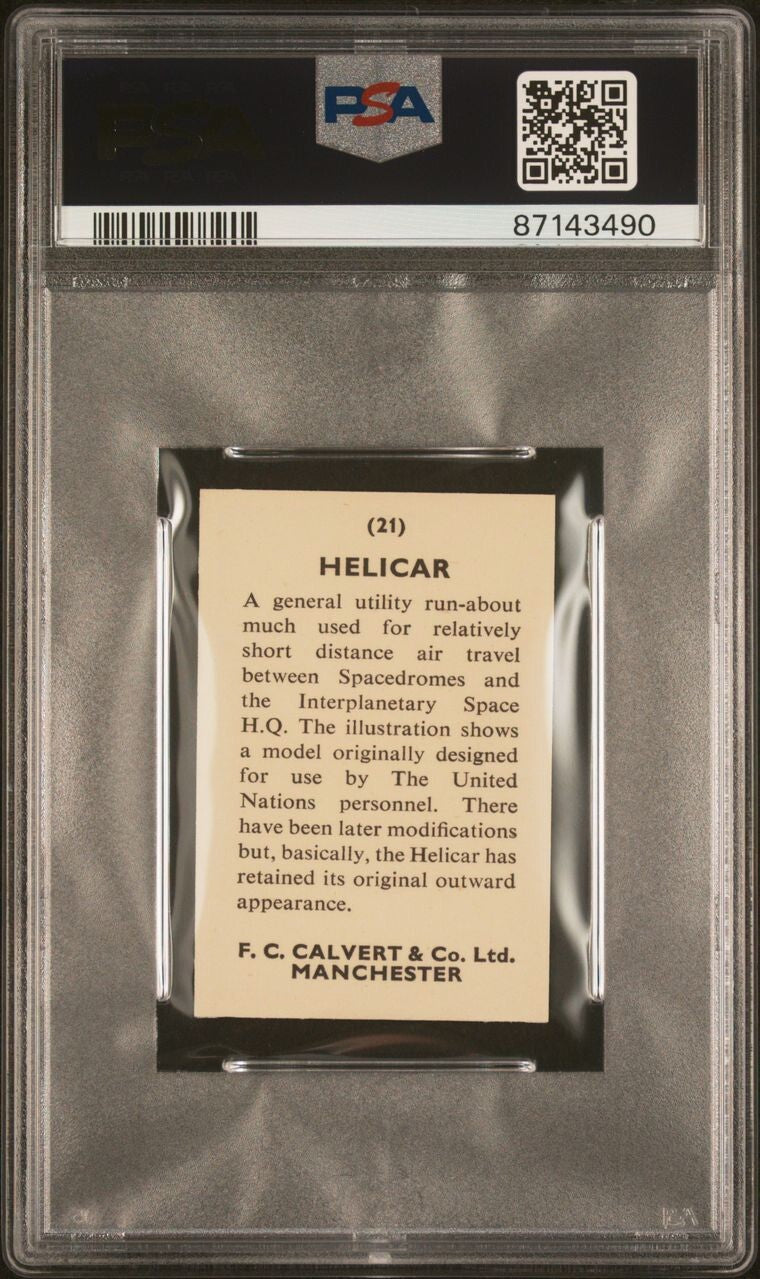 1954 Calvert & Co. "Dan Dare Series" #21 HELICAR (PSA 9 MINT)1
