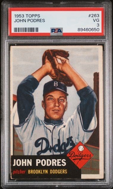 1953 Topps Johnny Podres #263 PSA 3 (RC)0