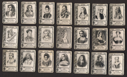1900 Fototipias Serie 19 Queens and Princesses (Lot 21 diff.) Matchbox Cards0