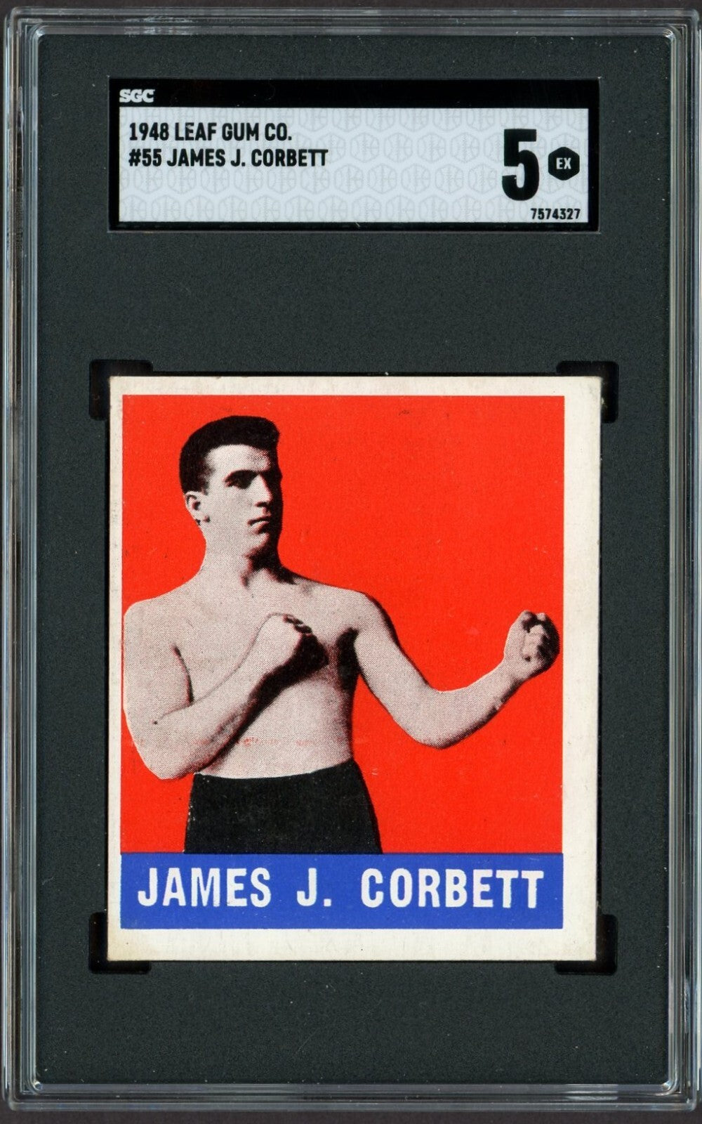 1948 Leaf KnockOut Bubble Gum Boxing #55 (SGC 5 EX) James J. Corbett0