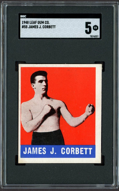 1948 Leaf KnockOut Bubble Gum Boxing #55 (SGC 5 EX) James J. Corbett0