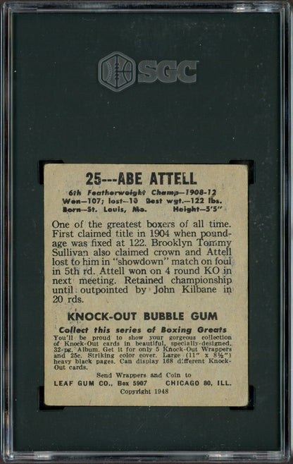 1948 Leaf Knock Out Bubble Gum Boxing #25 Abe Attell (SGC 4 VG/EX)1