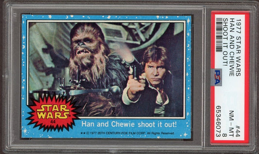 1977 Topps Star Wars #44 Han And Chewie Shoot It Out! (PSA 8 NM/MT)0