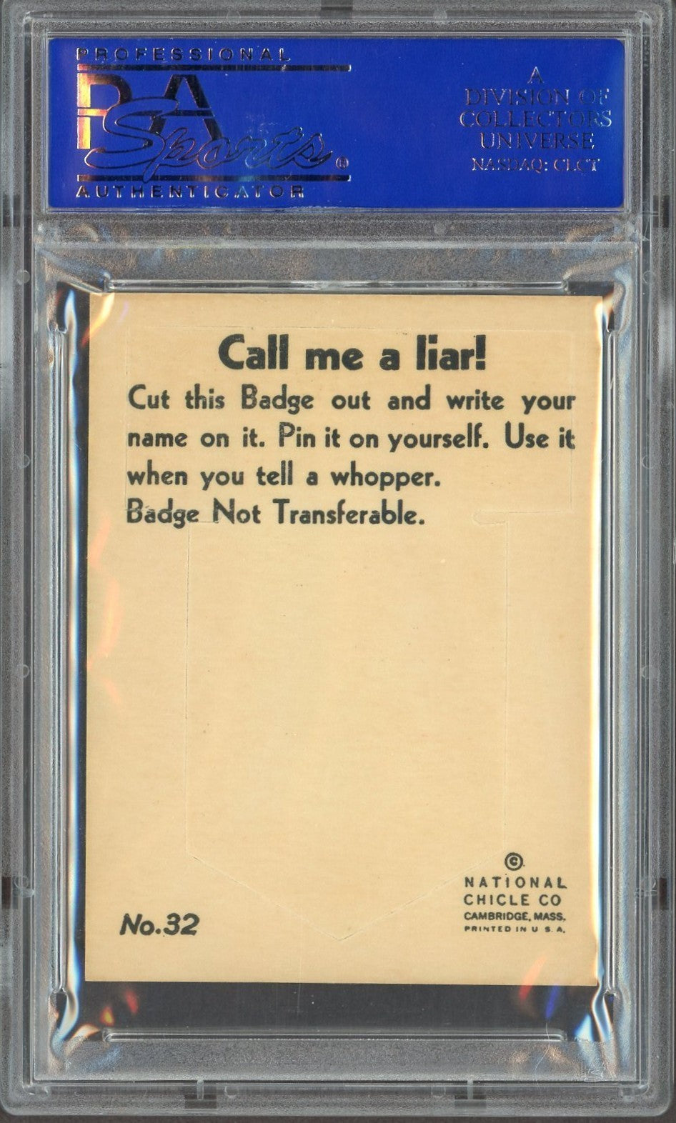1933 R102 National Chicle Novelty Cards #32 (PSA 8 NM/MT) Champion Liar1
