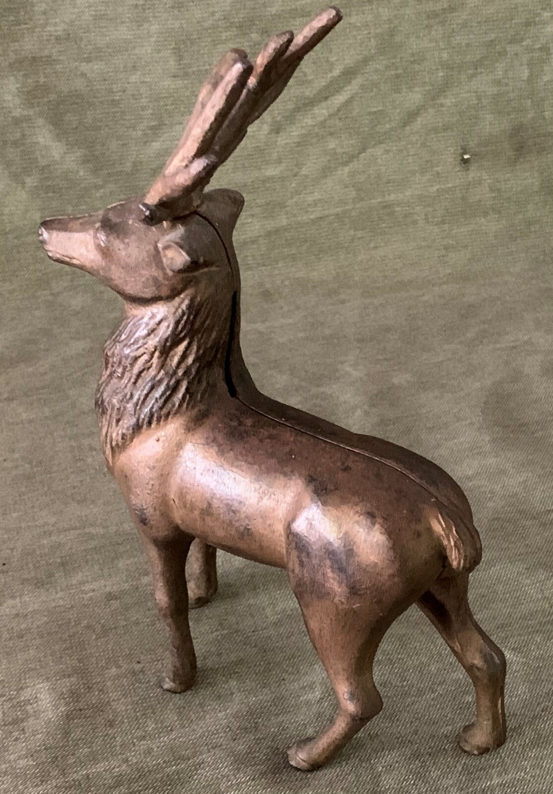 Vintage Cast Iron LARGE STAG BANK Still Coin ARCADE CO. 1920s TALL! 9 1/4"3