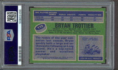 1976 Topps Hockey NHL 115 BRYAN TROTTIER HOF Rookie (PSA 7 NM) NY Islanders RC1