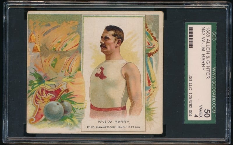 1889 N43 Allen & Ginter World Champions (SCG 4 VG/EX) Hammer Thrower WJM Barry0